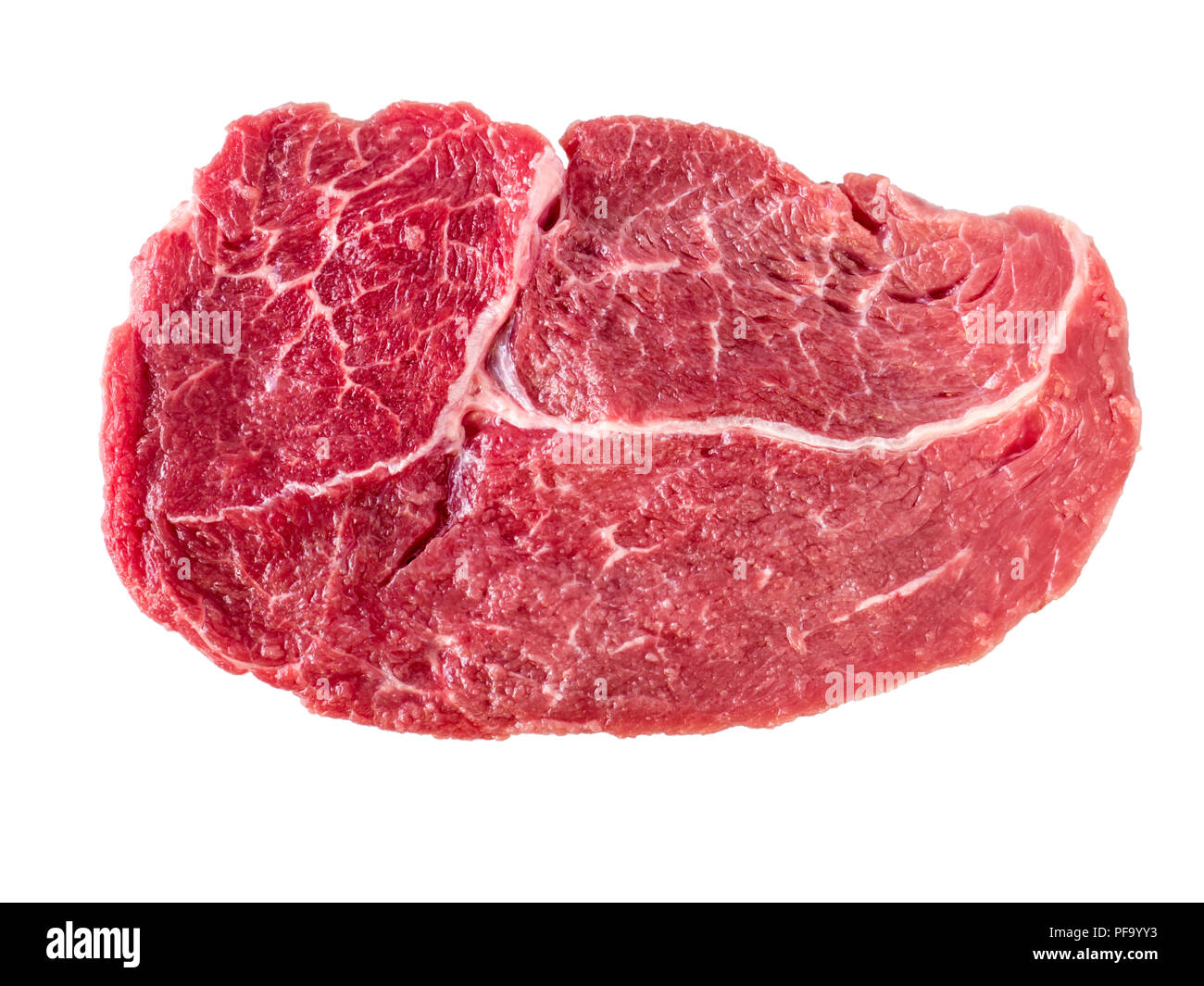 Beef fillet slice isolated on white Stock Photo
