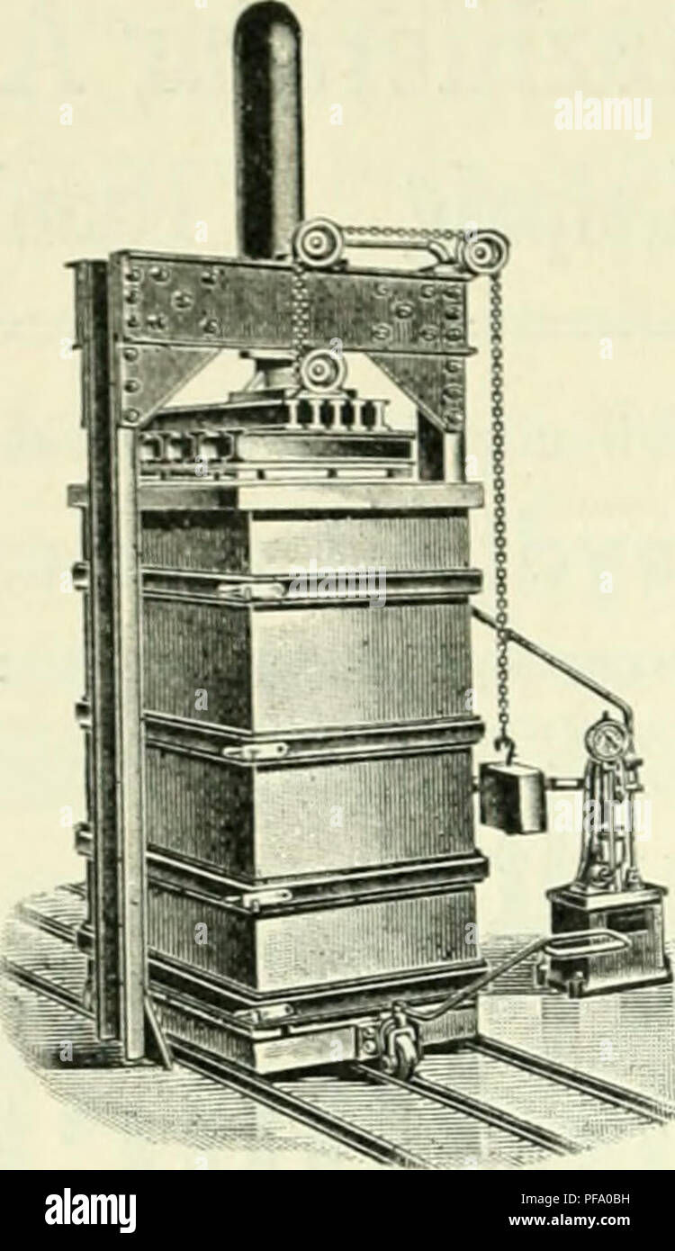 . Der Tropenpflanzer; zeitschrift fr tropische landwirtschaft. Tropical plants; Tropical crops. Ballenpresse. H= S HydniuL Pressen aller Art: Ballenpressen, Rfiderpressen usw. Preßpumpen, Akkumulatoren. A.PeIißißrNochL Maschineniabrik tind Eisengießerei Hanoua.N.21. Please note that these images are extracted from scanned page images that may have been digitally enhanced for readability - coloration and appearance of these illustrations may not perfectly resemble the original work.. Berlin Stock Photo