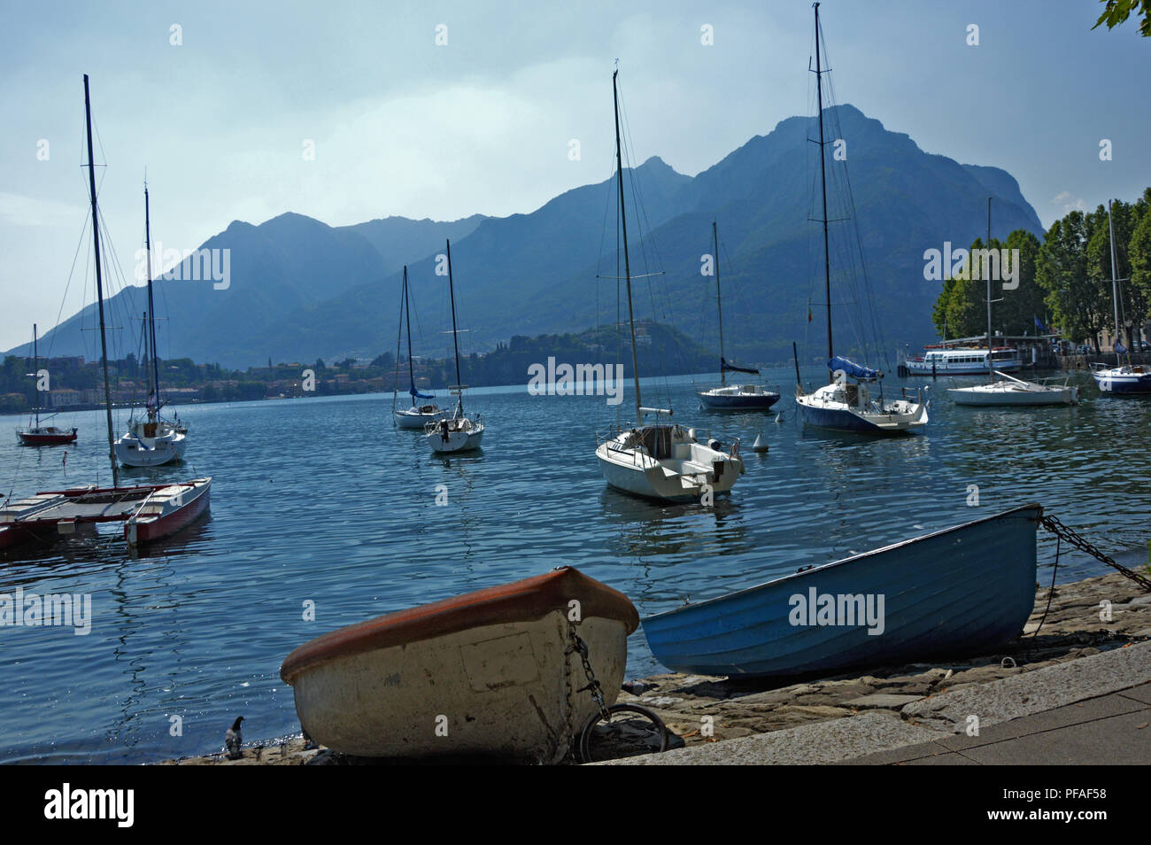 Lake of Como - On the shore of Lake Como Stock Photo