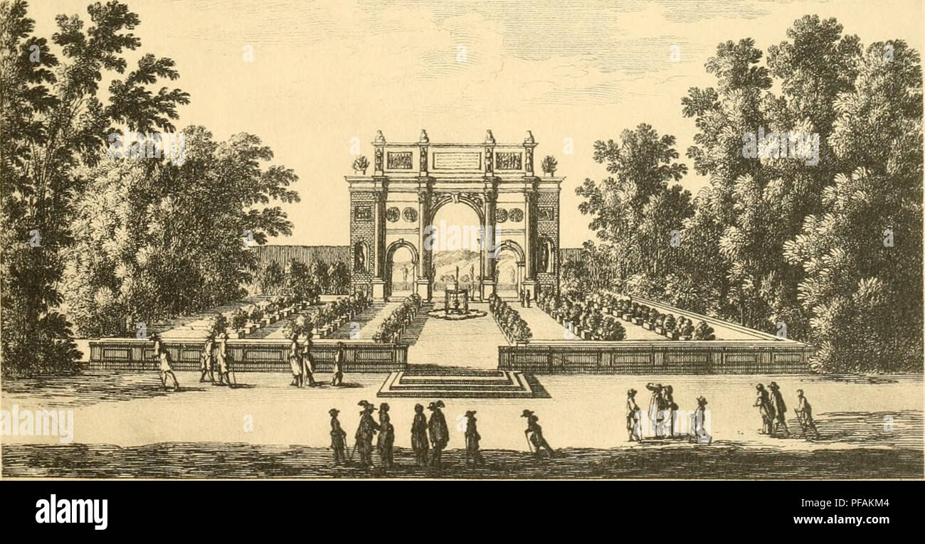 . Des divers styles de jardins, modÃ¨les de grandes et petites rÃ©sidences, sur l'art dÃ©coratif des jardins; jardins europÃ©ens et jardins orientaux. Gardens; Gardens. il est intÃ©ressant de dÃ©crire les jardins de Ruel â dit Rueil ââ¢ au cardinal de Richelieu, qui, dans ses lignes principales, ressemble Ã ce qui sortira de la grande envergure et de la conception de Le NÃ´tre Ã Versailles et Ã Vaux. M. Jacquin nous raconte que ces jardins si vantÃ©s par les poÃ¨tes, aimÃ©s plus tard par le grand roi qui voulut en faire l'acquisition, que de toutes ces mer- veilles il n'existe plus rien que le Stock Photo