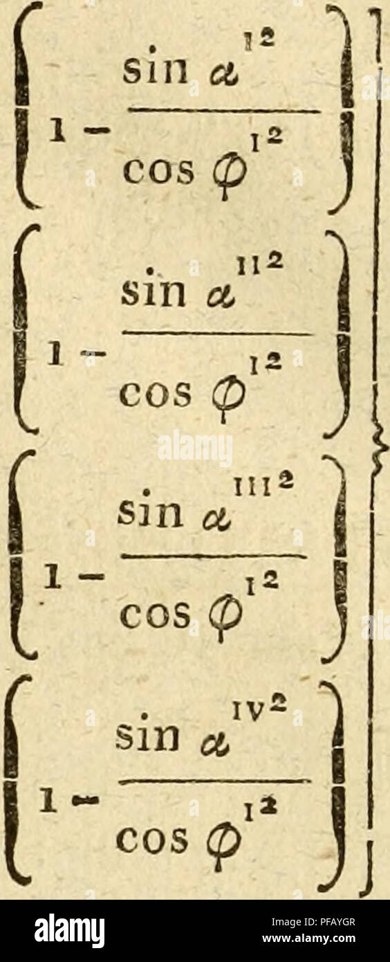 . Det Kongelige Danske videnskabernes selskabs skrifter. LXYIII 6 h^ sin i'' cos (p Ã 2-, sm Ã Zr Sil! Ã ,Ã§-,in' . ni Zj sm oi  IVÃ , IV 2 Sin a.  , c'sin(:p &quot;T â . â . 2 6^ sin i&quot; 2j sm Ã cos Â«1 f 2j Sin Ã»t cos CL &gt;, sina cosÂ«, , ,,^IV2 .IV IV / [[2^ smcL cos 2 C0SÃ II II cos et 1 â ! ' I U2 cosÂ«&quot; Ijs III ^ ' ^^,111 III n S COSi&amp; I 12 Â«- J [S COSÂ« J [2 sinÂ« J^ 2 sinÂ« &quot; . Il SinÂ« -III . II SinÂ« I foregaaende Aar havde ProfeiÃ¯br og Ridder Hornemann begyndt at levere os en fammenliÃ¦gende KÃ¦kke af BemÃ¦rknin- ger over Danmarks Plantegeographie^ i det fi Stock Photo