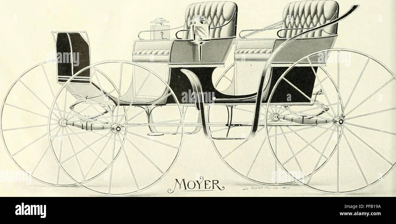 . Designer builder, high grade carriages. H. A. Moyer Carriages (Syracuse, N. Y. ); Horses; Carriage manufacturers and dealers -- New York (State) Syracuse. No. 135 New Light Surrey No. 137—Same style as above with English Car.opy 14. Please note that these images are extracted from scanned page images that may have been digitally enhanced for readability - coloration and appearance of these illustrations may not perfectly resemble the original work.. H. A. Moyer Carriages (Syracuse, N. Y. ). Syracuse, N. Y. : H. A. Moyer Stock Photo