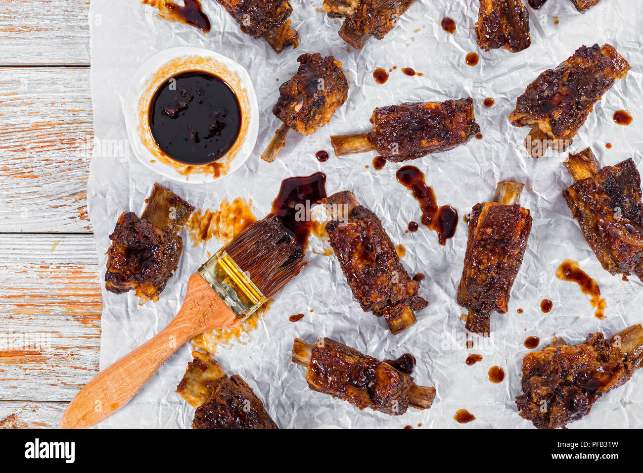 delicious hot sticky ribs seasoned with spicy soy garlic ginger