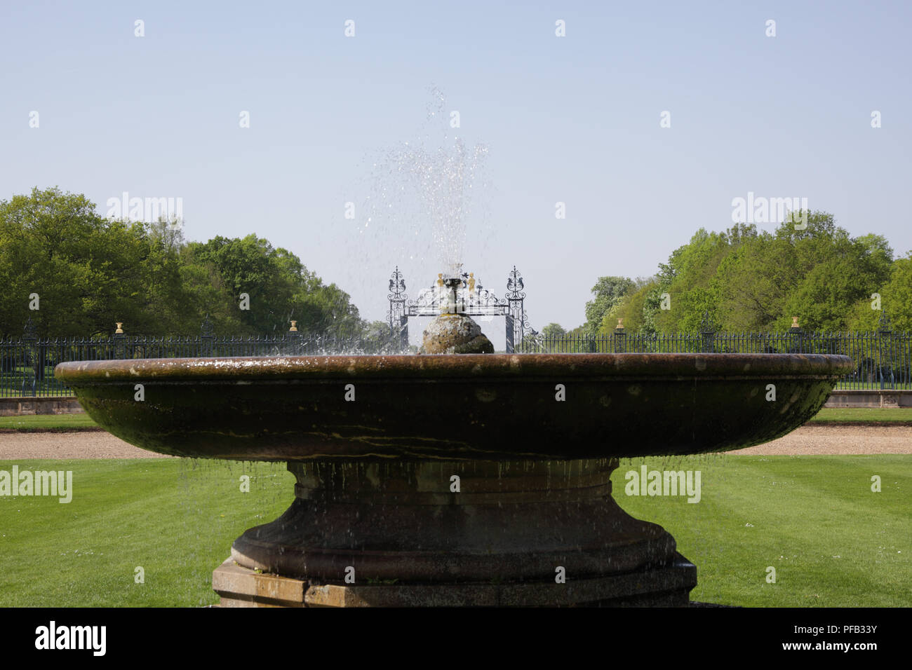 Fountain at Grimsthorpe Castle , Lincolnshire Stock Photo