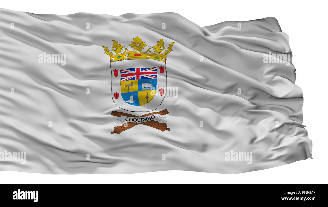 Coquimbo City Flag, Chile, Isolated On White Background Stock Photo