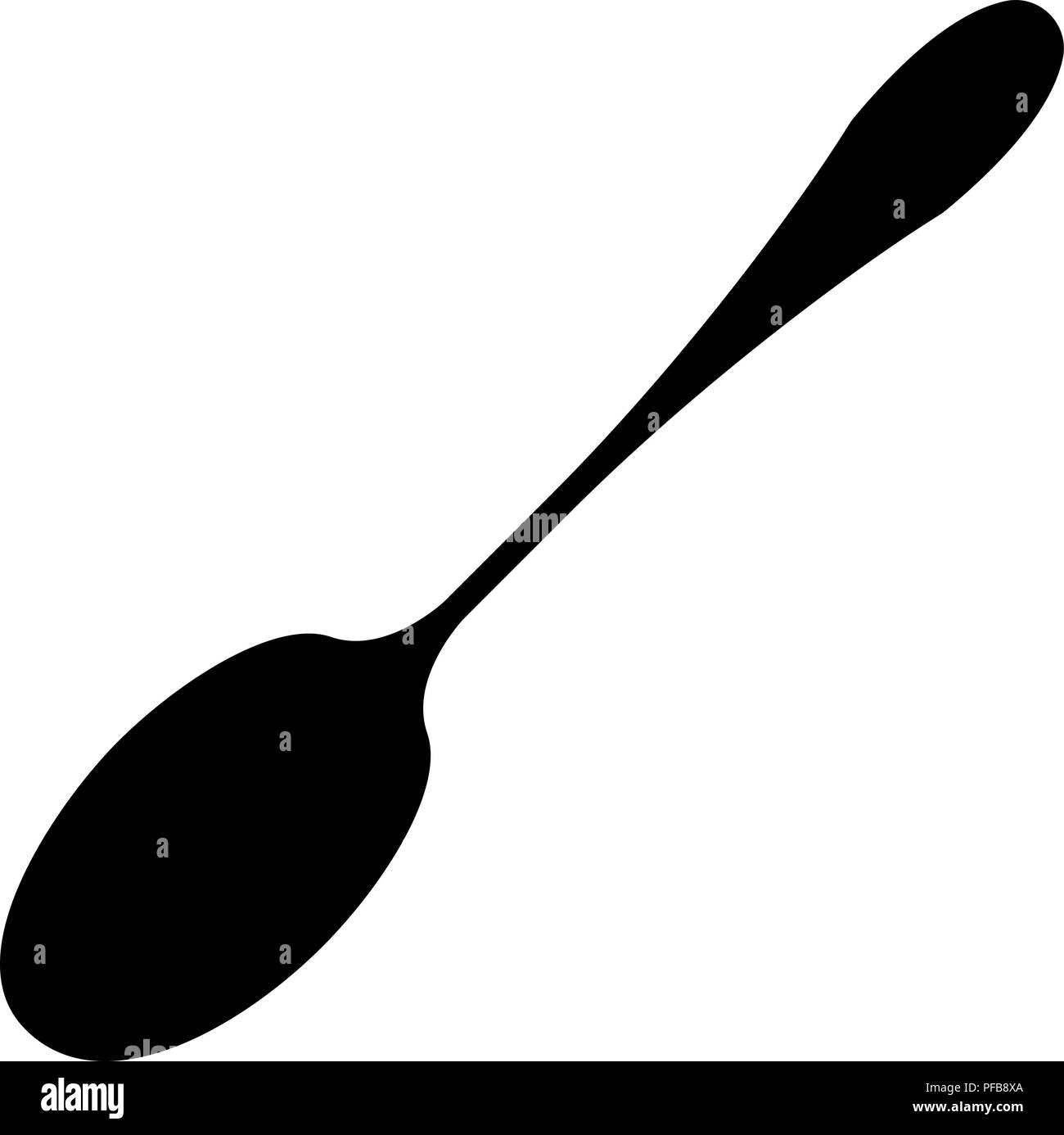 spoon for food and eating food silhouette isolated on white background Stock Vector