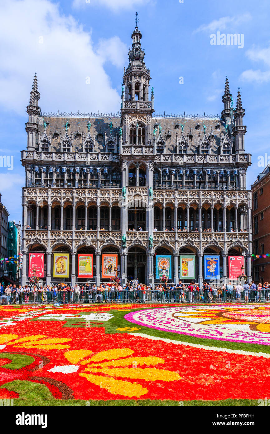 Brussels, Belgium August 16, 2018 Maison du Roi during Flower Carpet