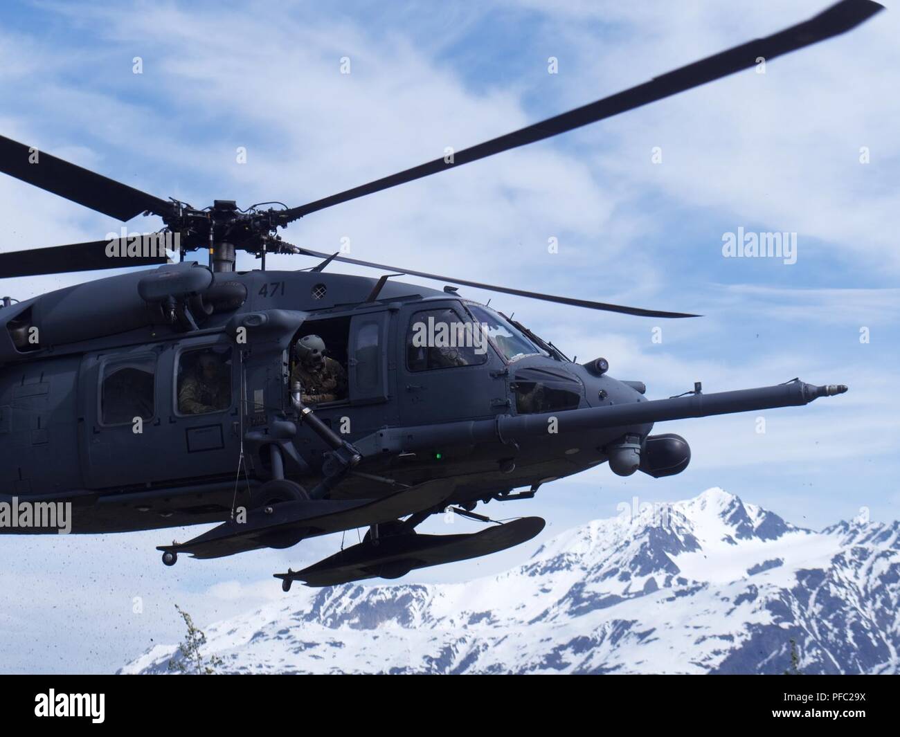A 210th Rescue Squadron Hh 60g Pave Hawk Conducts Hoist Training June 5 18 At Eklutna Glacier During A Fini Flight For Chief Master Sgt Lance Jordan Command Chief Master Sergeant For The