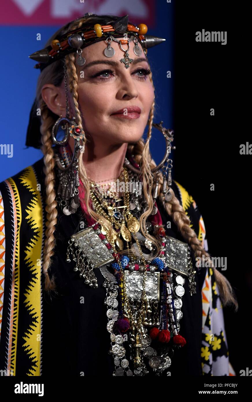 New York, NY, USA. 20th Aug, 2018. Madonna at arrivals for 2018 MTV VMAs - Arrivals Part 3, Radio City Music Hall, New York, NY August 20, 2018. Credit: Kristin Callahan/Everett Collection/Alamy Live News Stock Photo