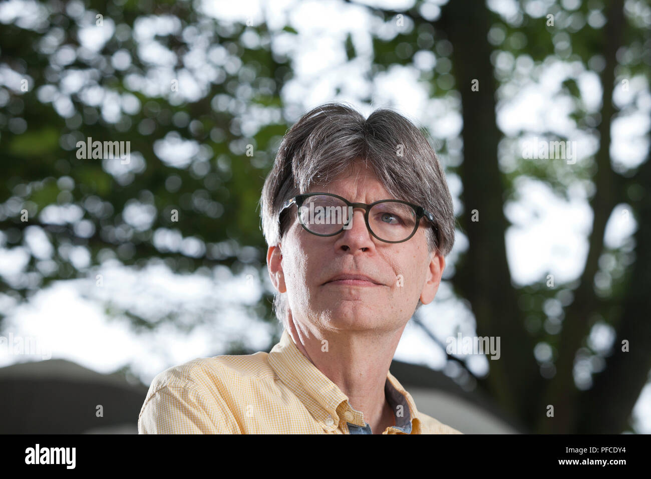 Edinburgh, UK. 21st August, 2018. Richard Powers is an American novelist whose works explore the effects of modern science and technology. Pictured at the Edinburgh International Book Festival. Edinburgh, Scotland.  Picture by Gary Doak / Alamy Live News Stock Photo