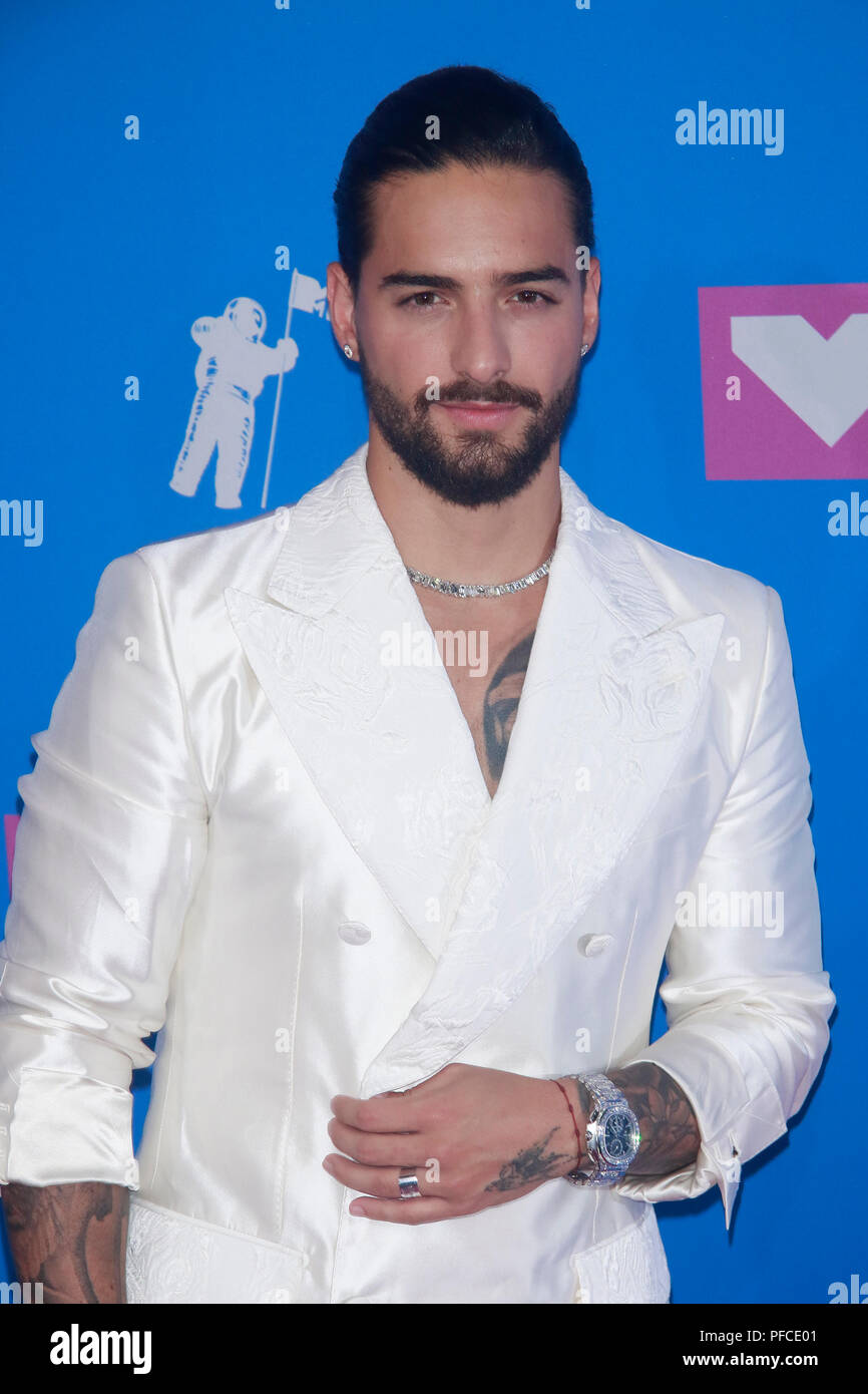 New York, NY, USA. 20th Aug, 2018. Maluma arriving at the 2018 MTV Video Music Awards at Radio City Music Hall in New York City on August 20, 2018. Credit: Diego Corredor/Media Punch/Alamy Live News Stock Photo