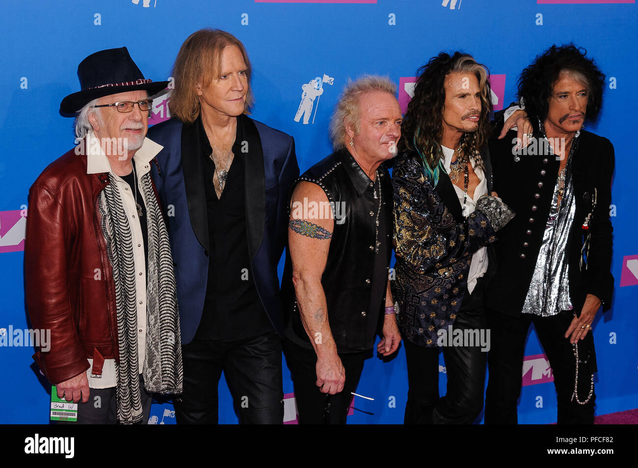 New York, NY, USA. 20th Aug, 2018. 20 August 2018 - New York, New York - Aerosmith. 2018 MTV Video Music Awards at Radio City Music Hall. Photo Credit: Mario Santoro/AdMedia Credit: Mario Santoro/AdMedia/ZUMA Wire/Alamy Live News Stock Photo