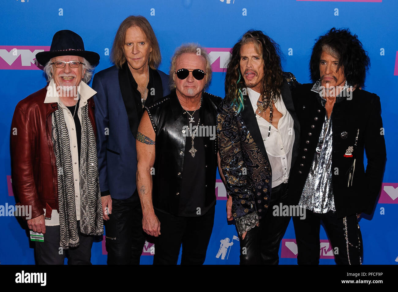 New York, NY, USA. 20th Aug, 2018. 20 August 2018 - New York, New York - Aerosmith. 2018 MTV Video Music Awards at Radio City Music Hall. Photo Credit: Mario Santoro/AdMedia Credit: Mario Santoro/AdMedia/ZUMA Wire/Alamy Live News Stock Photo