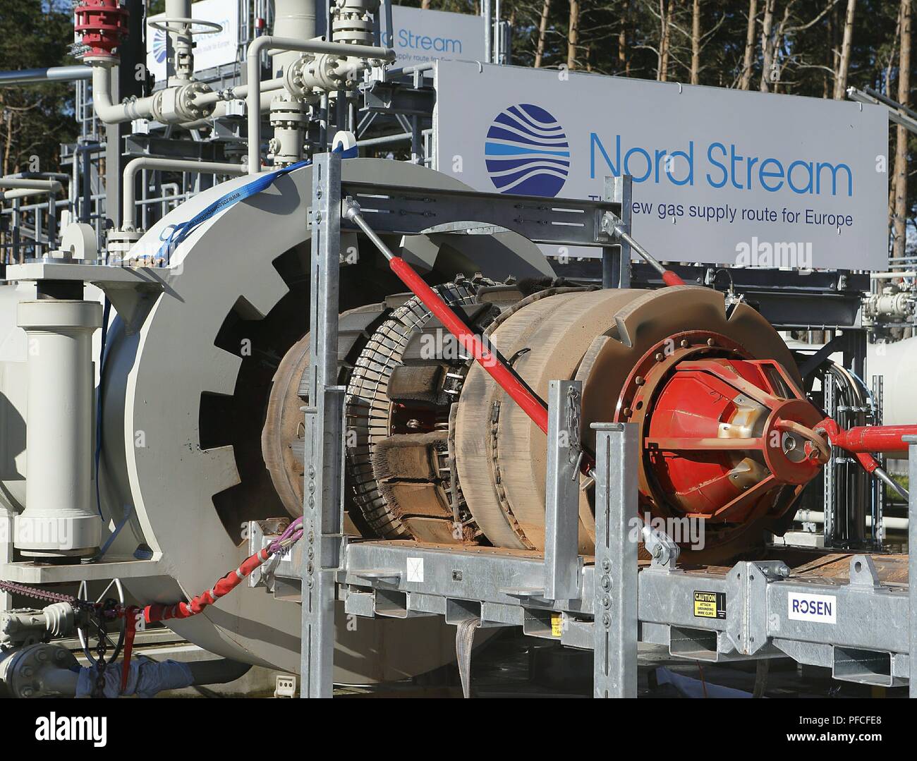 Russia. 21st Aug, 2018. This intelligent Pipeline Inspection Gauge (PIG)  was specifically developed for the Nord Stream Pipelines by Rosen Group,  based in Lingen, Germany. The intelligent PIG is used for internal
