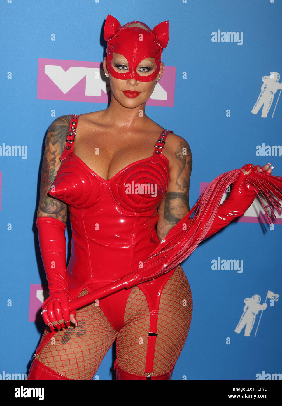 New York City, New York, USA. 20th Aug, 2018. Model AMBER ROSE attends