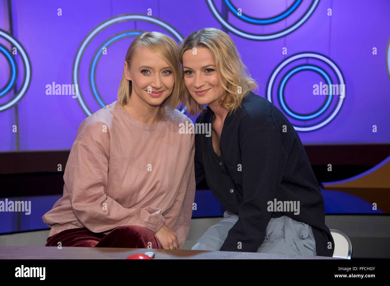 From Left Anna Maria Muehe Ma He Germany Actress Nina Gummich Germany Actress Guest Of The Show Dingsda Television Program Recorded On 22 06 2018 In Koeln Usage Worldwide Stock Photo Alamy
