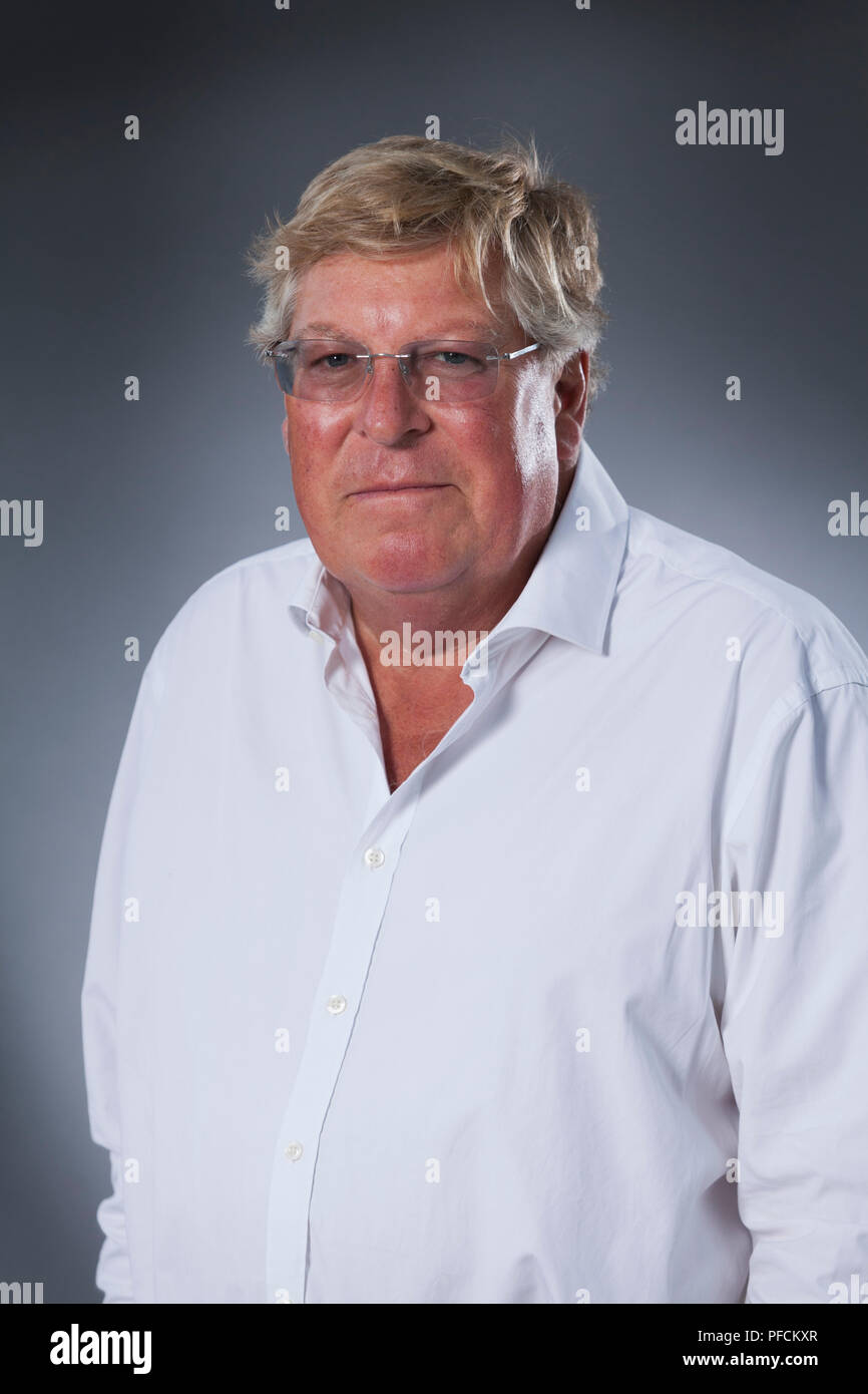 Edinburgh, UK. 21st August, 2018. Edward John Ivo Stourton is a BBC broadcaster and presenter of the BBC Radio 4 programme Sunday, and a frequent contributor to the Today programme, where for ten years he was one of the main presenters. Pictured at the Edinburgh International Book Festival. Edinburgh, Scotland.  Picture by Gary Doak / Alamy Live News Stock Photo