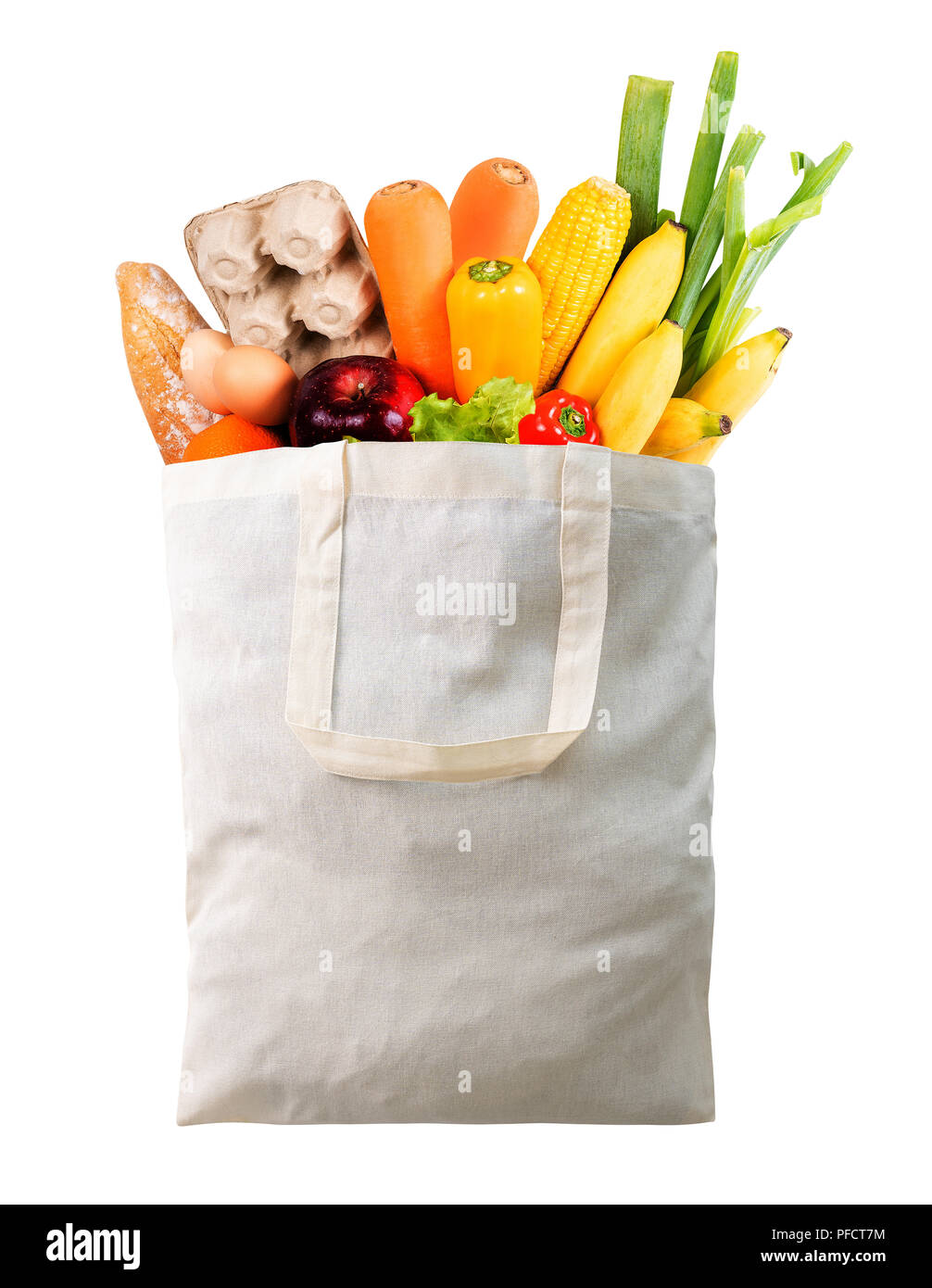 Eco day use shopping bag with vegetables grocery shopping in