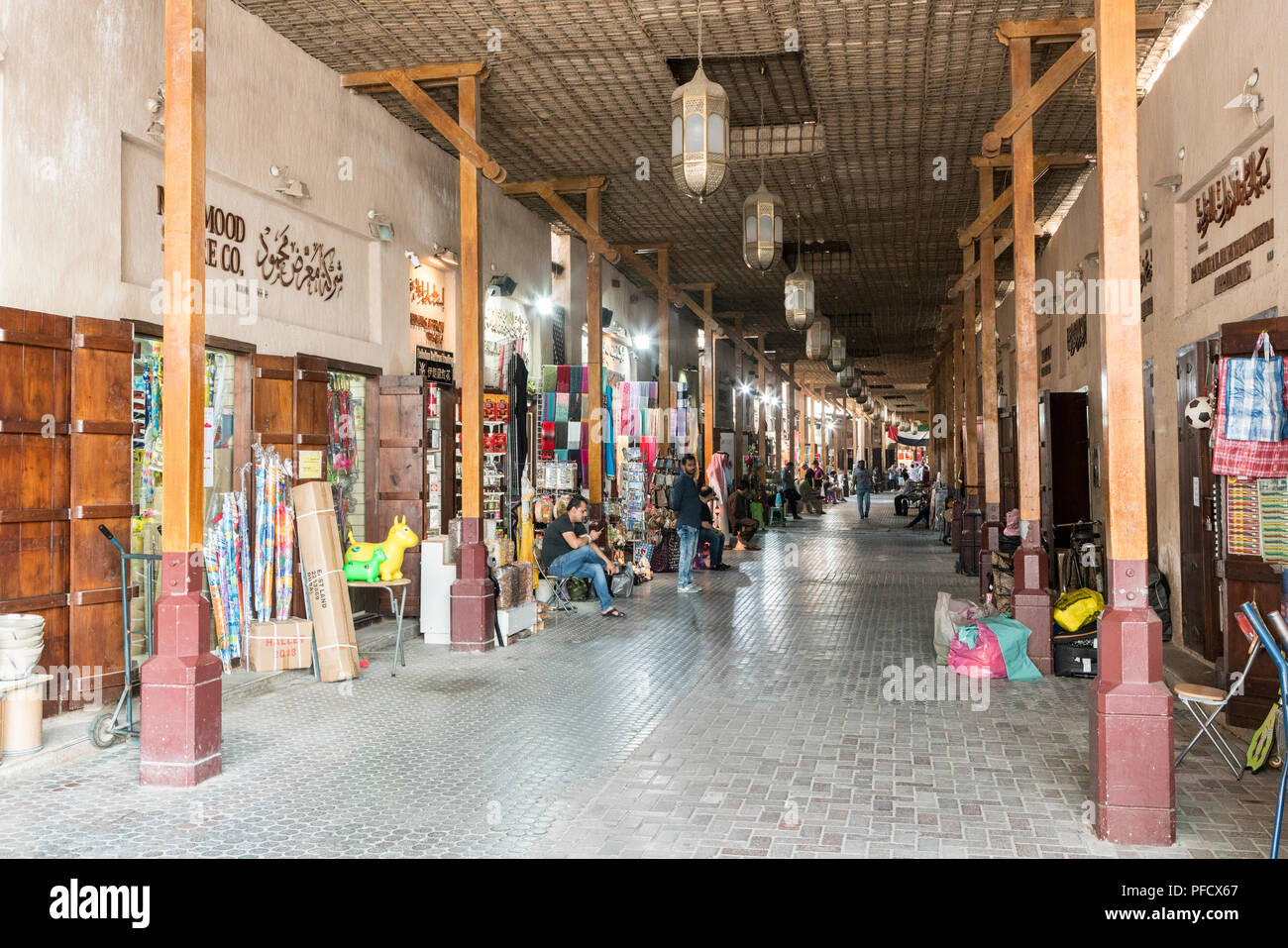Grand Souk Deira, Dubai, UAE. This traditional market offers a variety of goods for tourists and local shoppers Stock Photo
