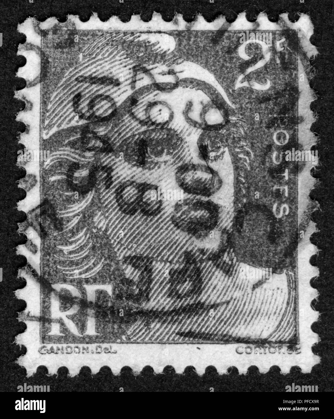 Stamp printed in France Stock Photo