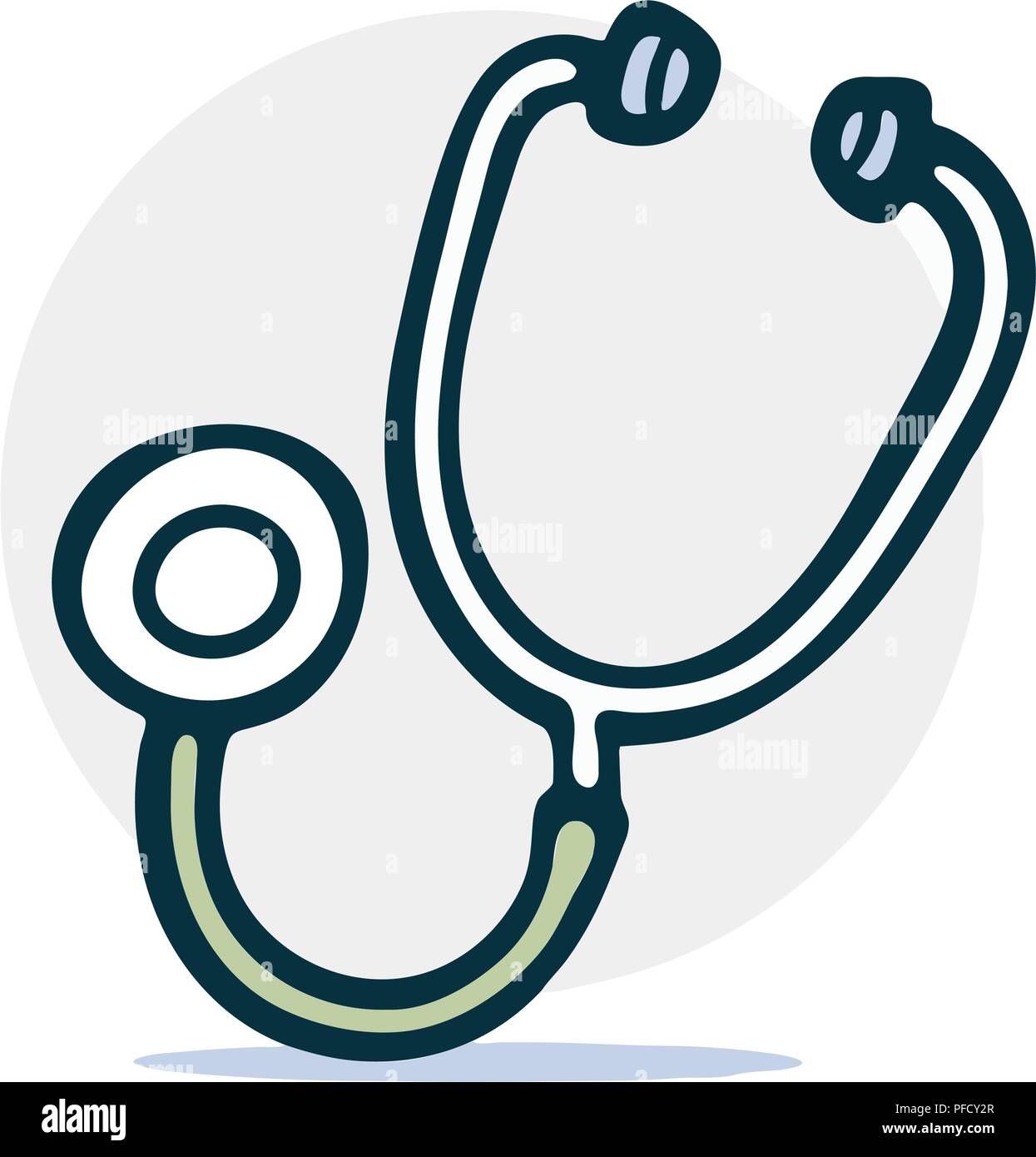 Stethoscope simple sketch icon in cartoon style. Vector Illustration EPS8  Stock Vector Image & Art - Alamy