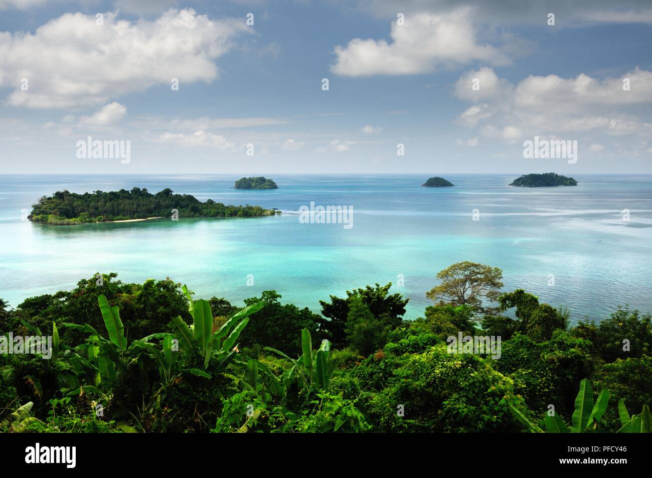 Group of islands near Koh Chang Island, Thailand. Stock Photo