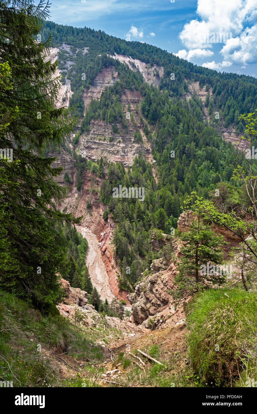 Bletterbach gorge near Bozen, South Tyrol Stock Photo