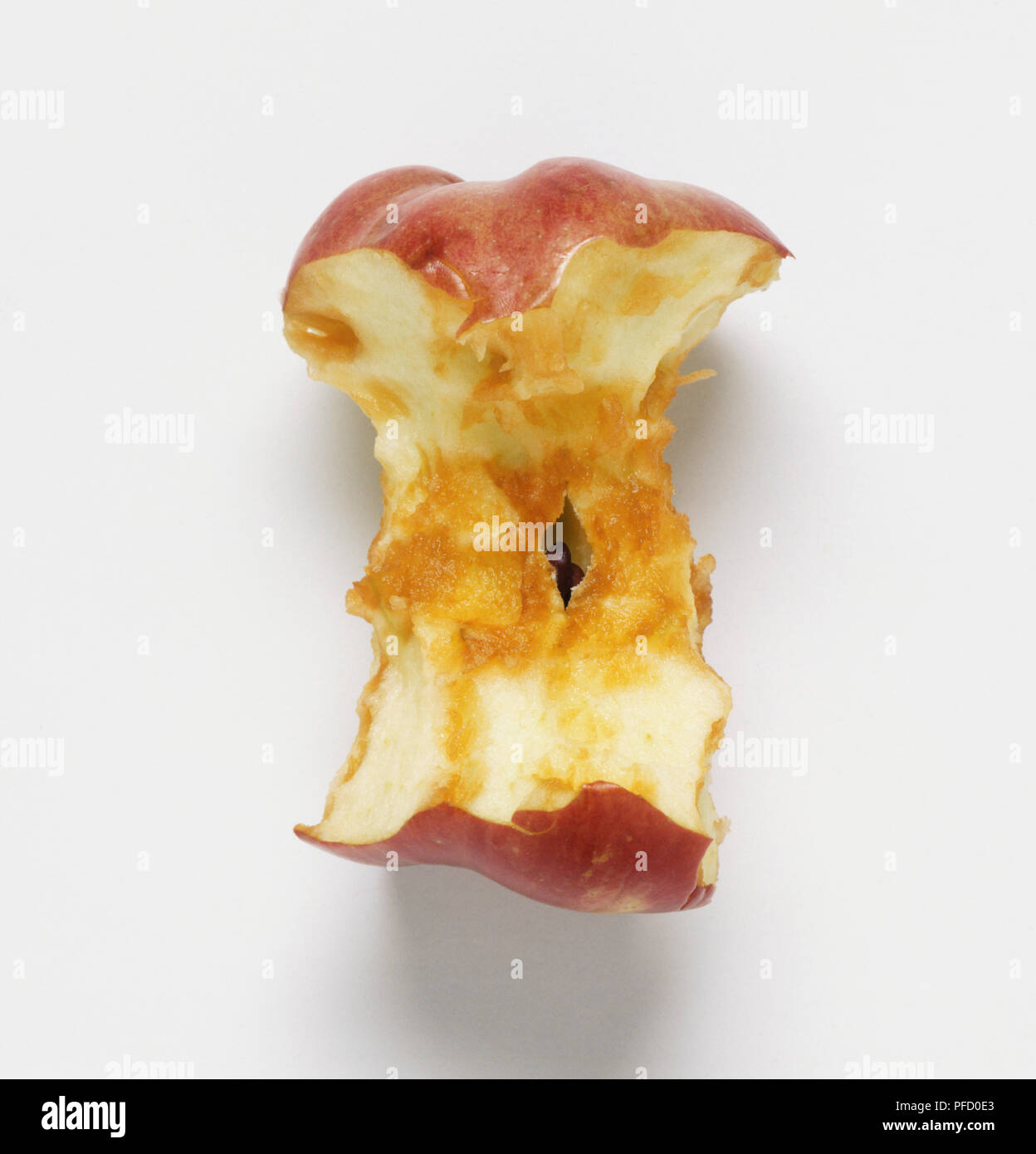 Browning apple core, close up Stock Photo Alamy