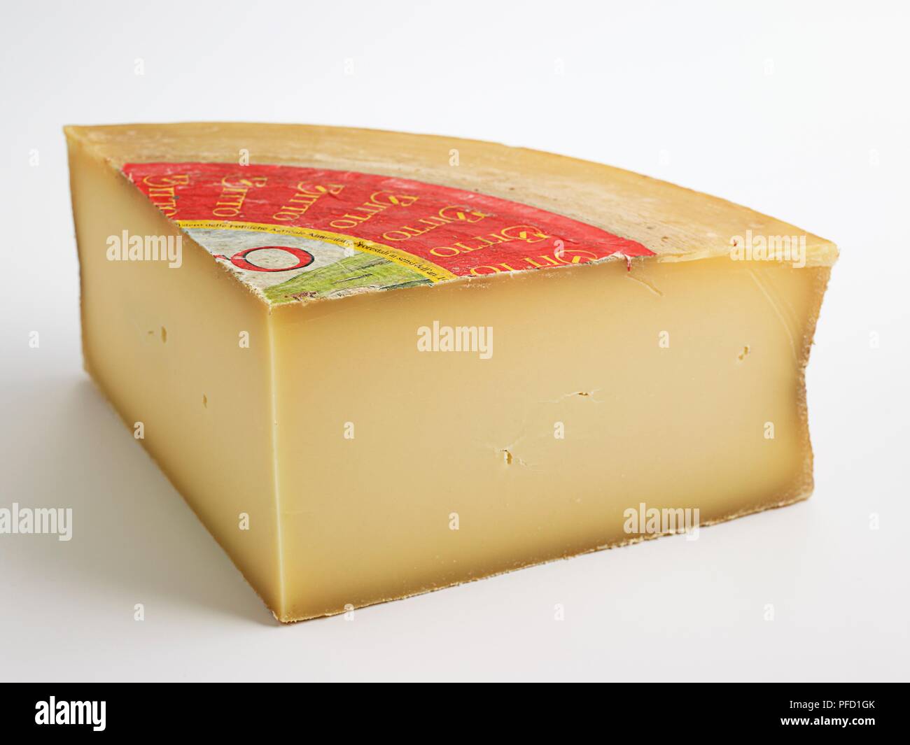 Italian Bitto PDO goat and cow's milk cheese Stock Photo