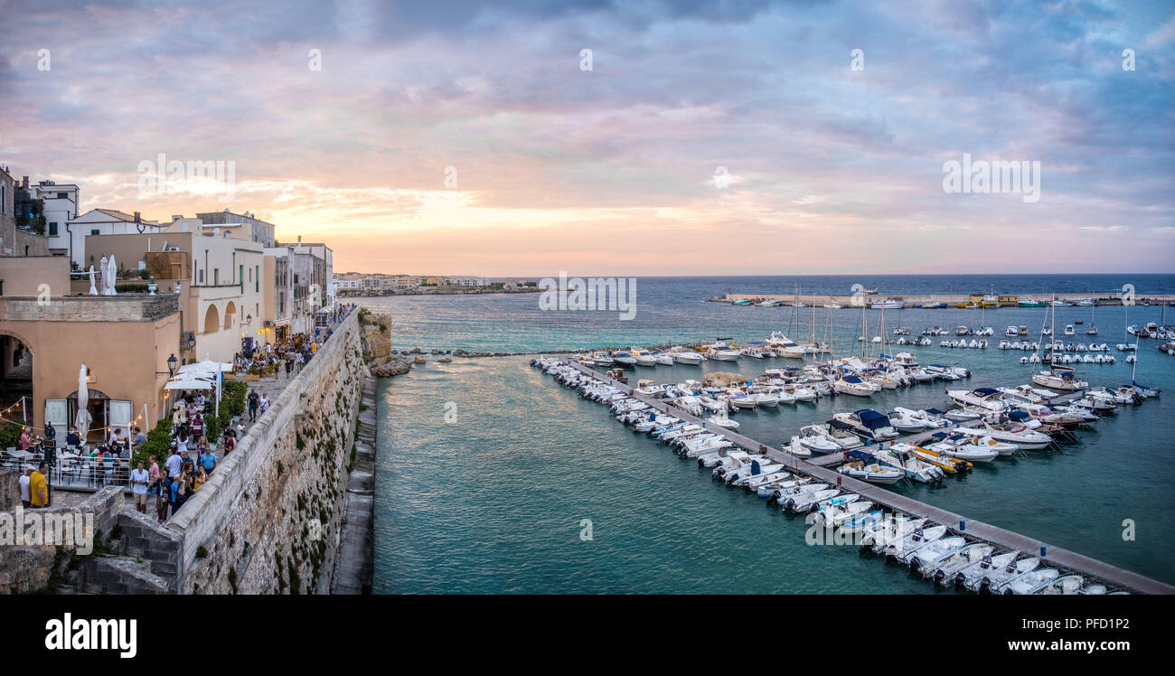 Apulia - Salento - Otranto harbour and old south italy village Stock Photo