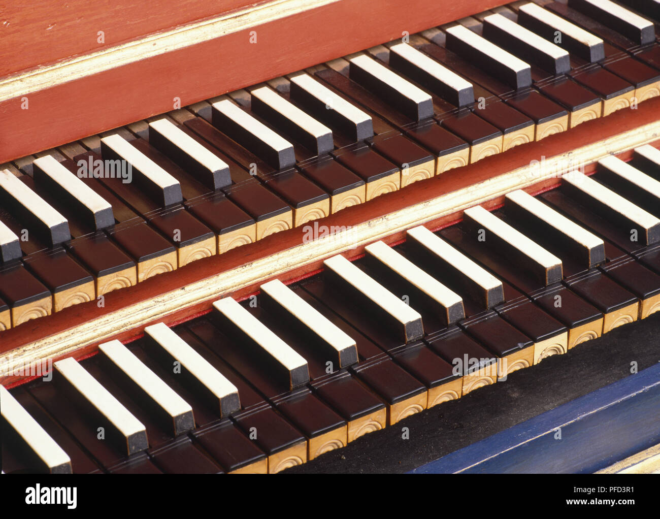Harpsichord detail of keyboard Stock Photo Alamy