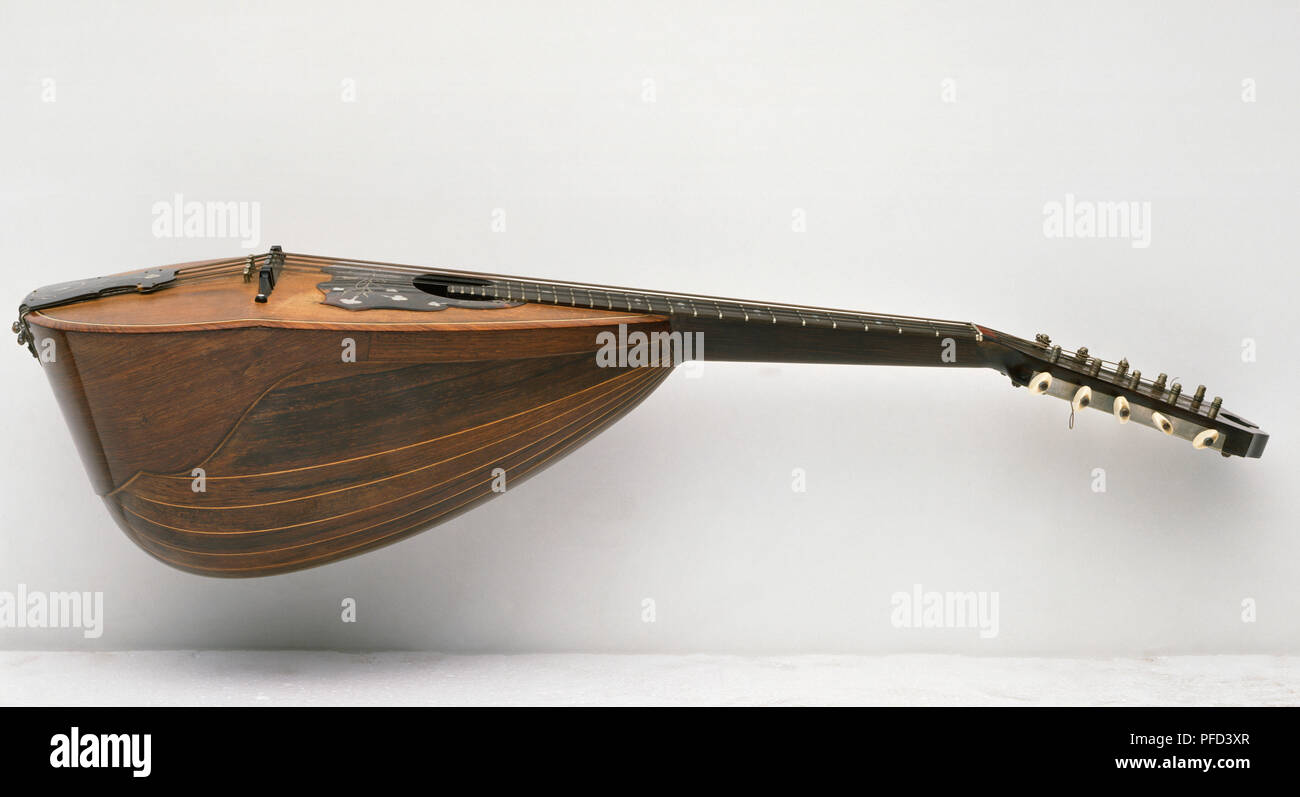 Mandolin with fretted neck, side view Stock Photo Alamy