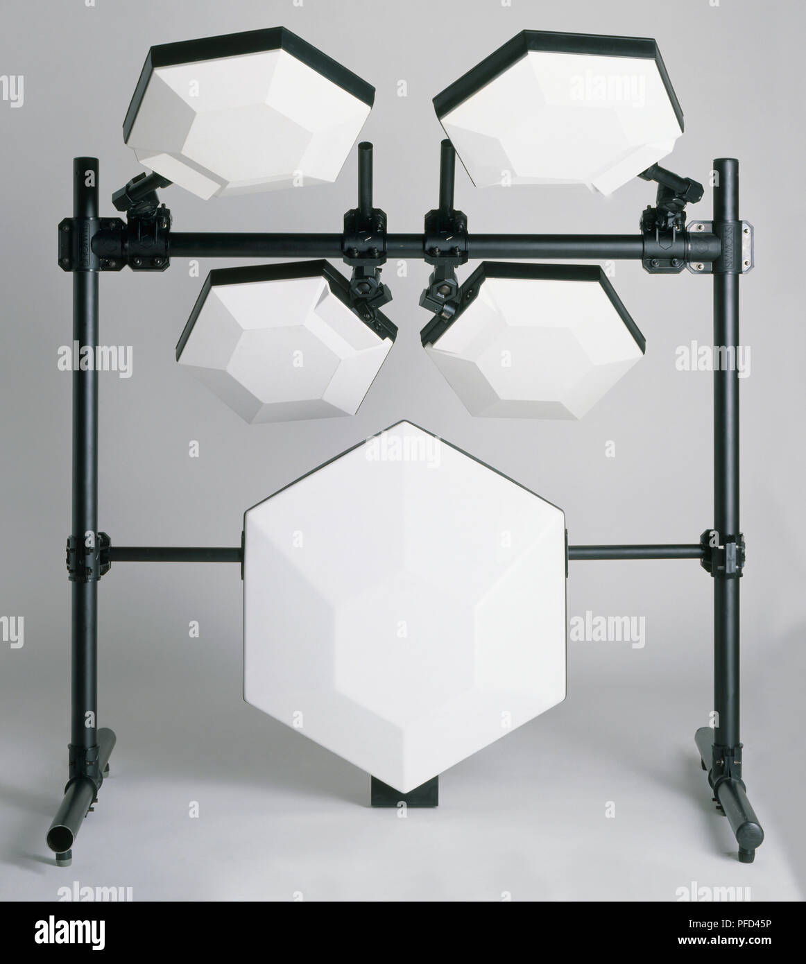 Simmons electronic drum kit consisting of five hexagonal drum pads,  close-up Stock Photo - Alamy