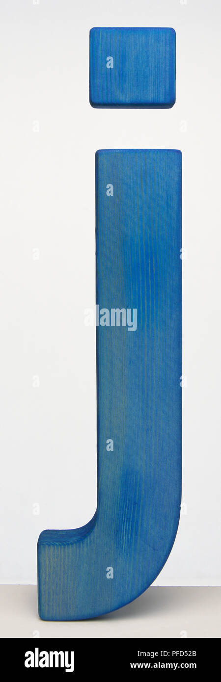 Blue wooden letter 'j' Stock Photo
