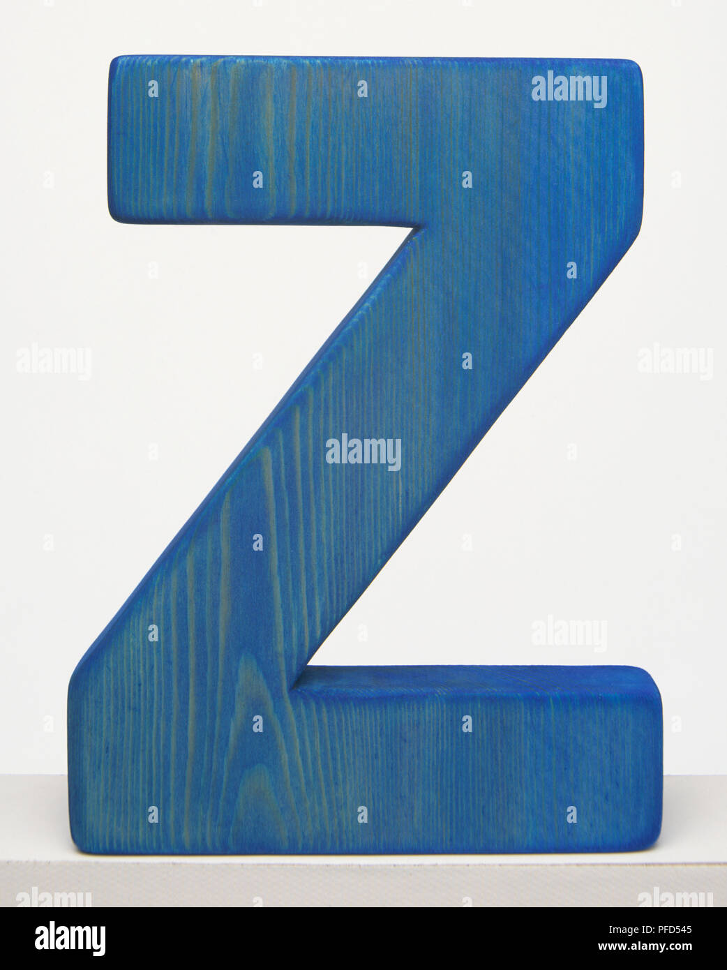 Blue wooden letter 'z' Stock Photo