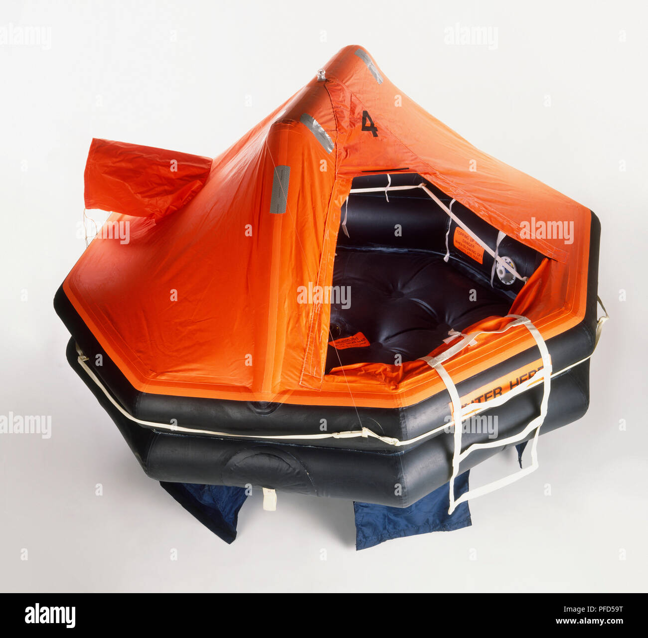 Inflatable liferaft Stock Photo Alamy