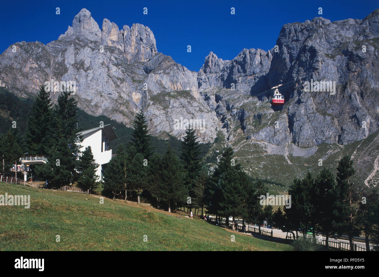 Spain, Cantabrian Mountains, los Picos de Europa, cable car Stock Photo