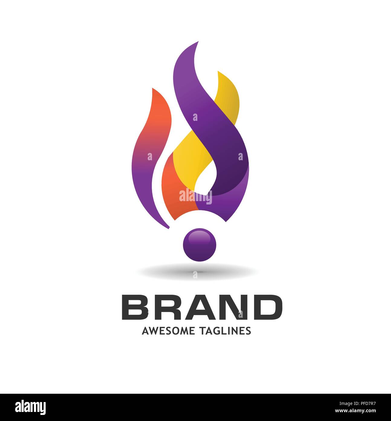 Fire Flame vector logo design vector. Vector Fire Flame  colorful design elements. Fire Flame creative icon. Stock Vector