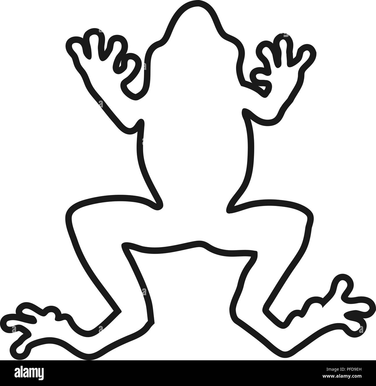 Frog lines vector illustration.  coloring for adult toad.  frog Black and white lines hop toad. frog Lace pattern Stock Vector