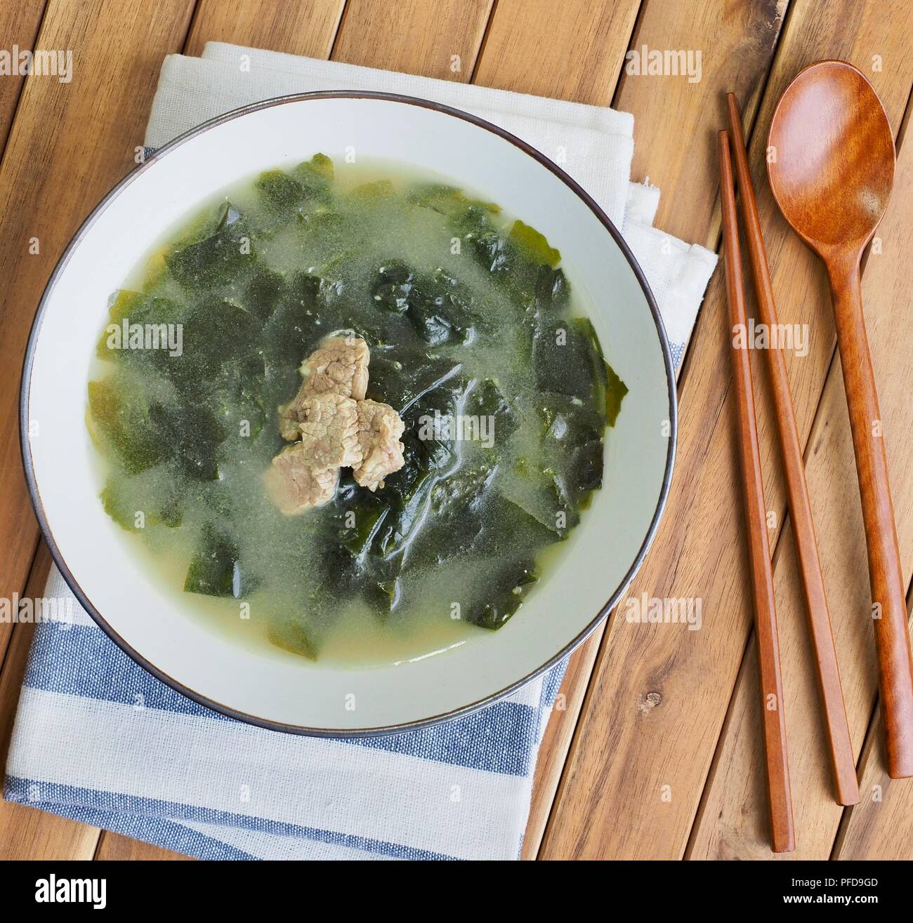 Korean food beef seaweed soup Stock Photo Alamy