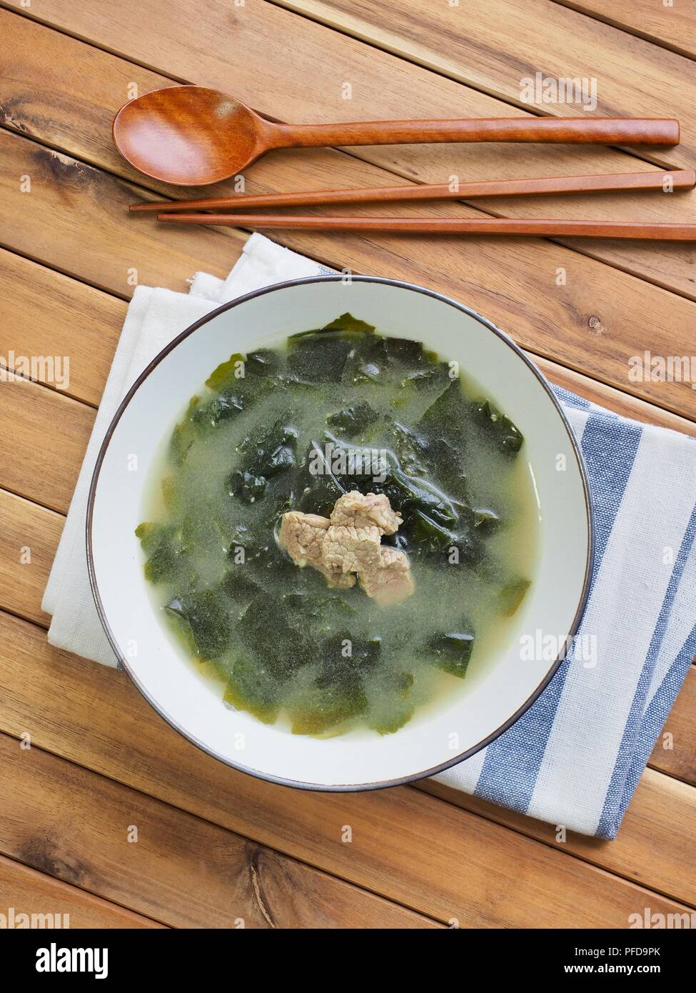 Korean food beef seaweed soup Stock Photo Alamy