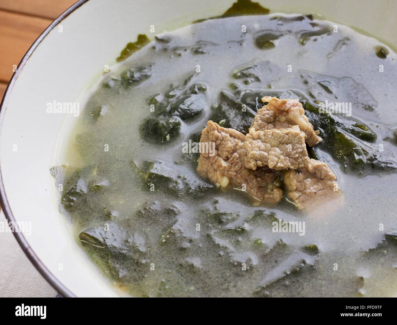 Korean food beef seaweed soup Stock Photo Alamy