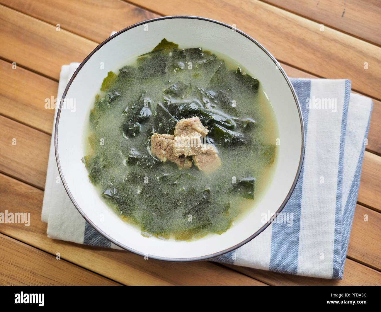 Korean food beef seaweed soup Stock Photo Alamy