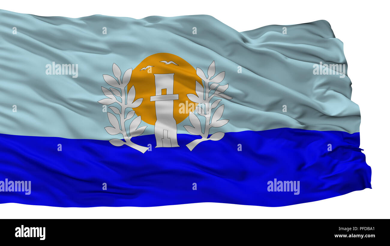 Maldonado City Flag, Uruguay, Isolated On White Background Stock Photo