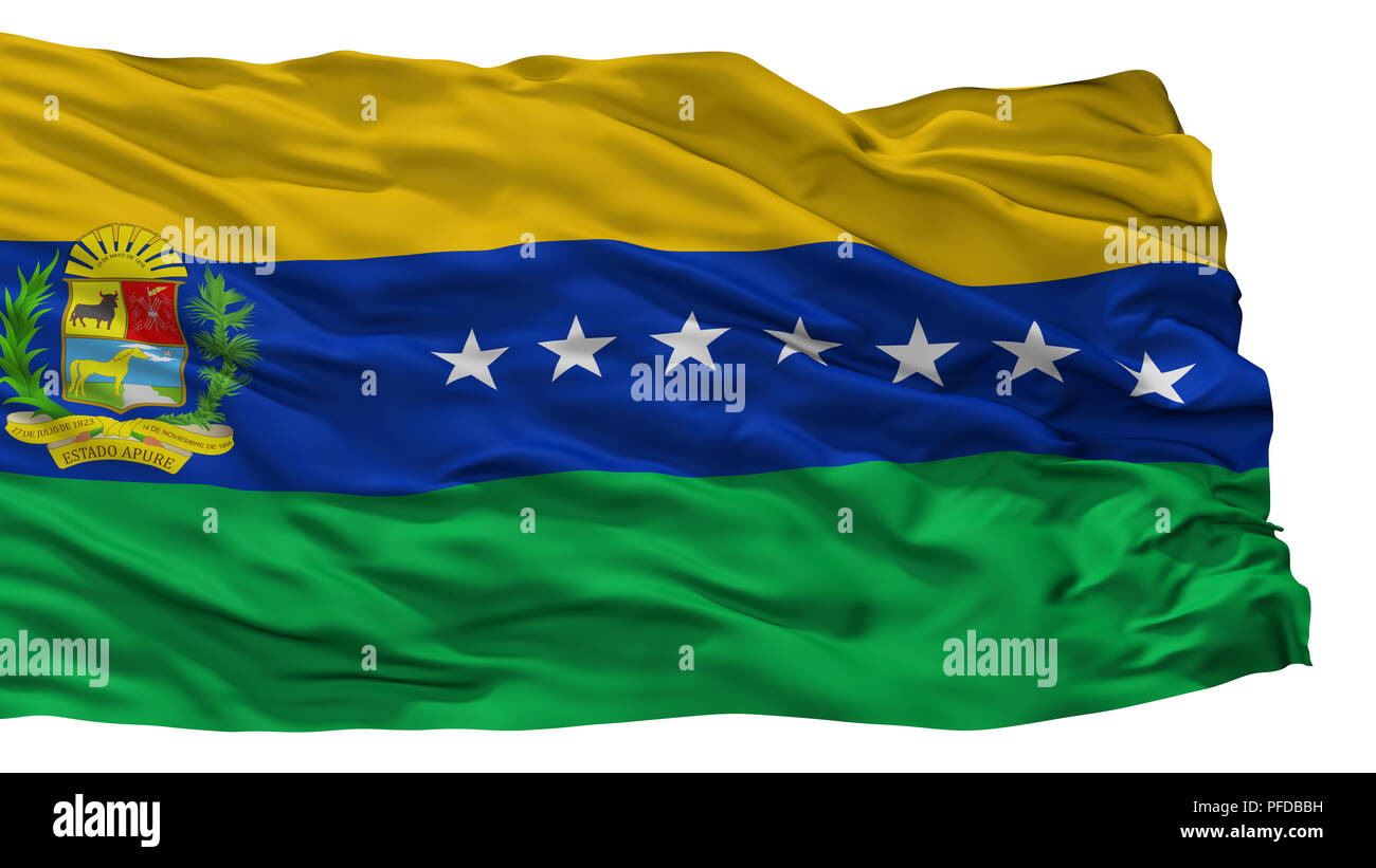 Apure State City Flag, Venezuela, Isolated On White Background Stock Photo