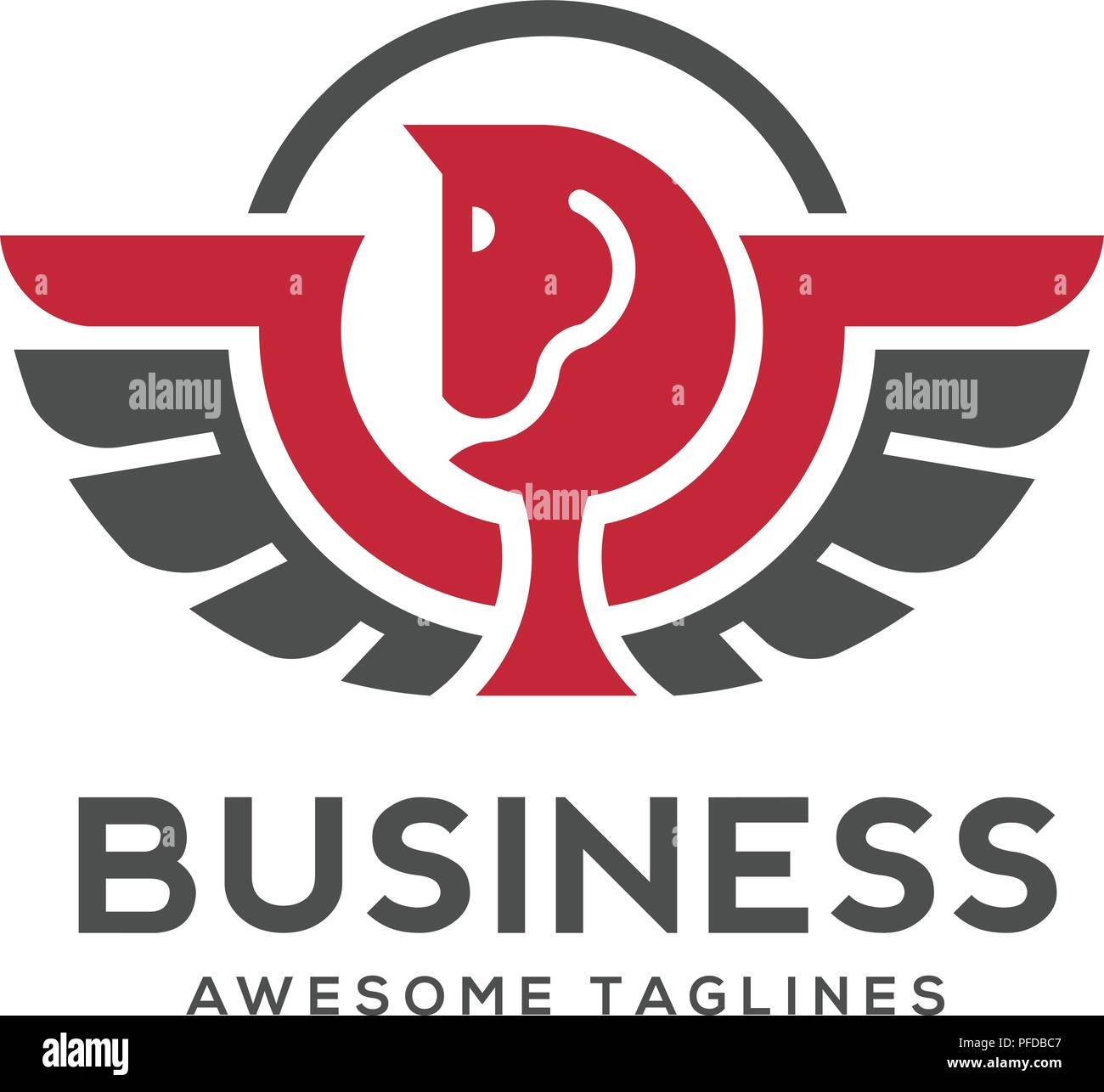 Pegasus logo vector. Stylized winged horse logo vector illustration. Stock Vector