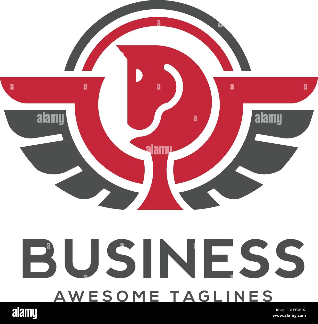 Pegasus logo vector. Stylized winged horse logo vector illustration. Stock Vector
