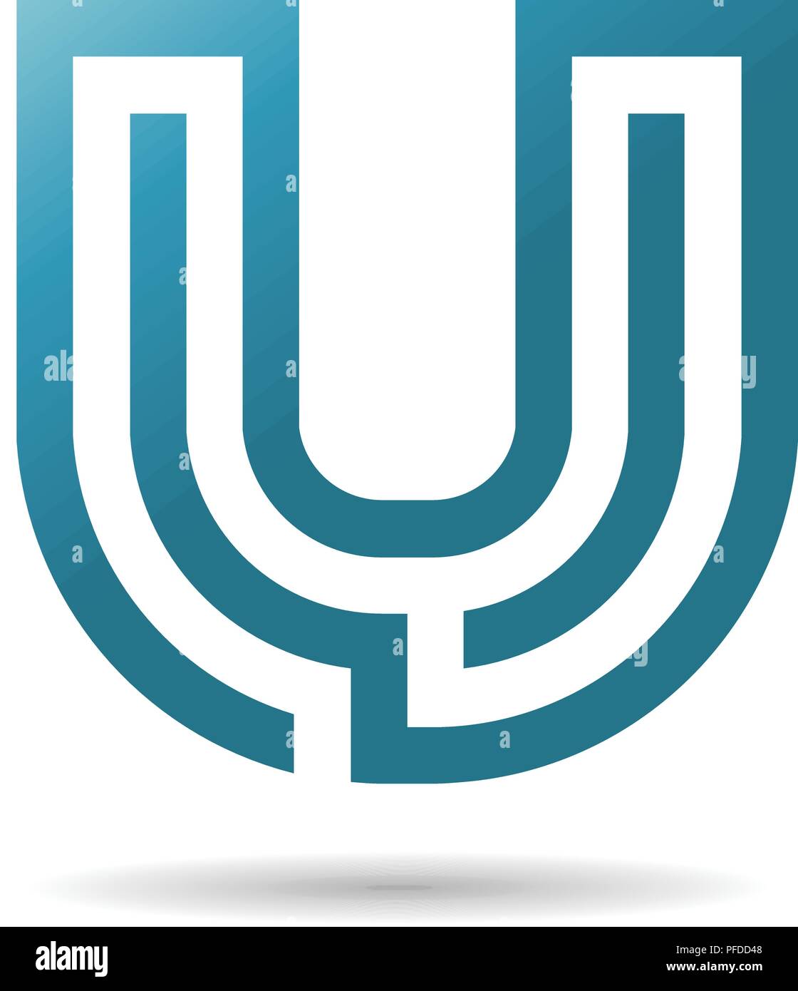 letter U logo design, U type line shape.creative letter U type Design