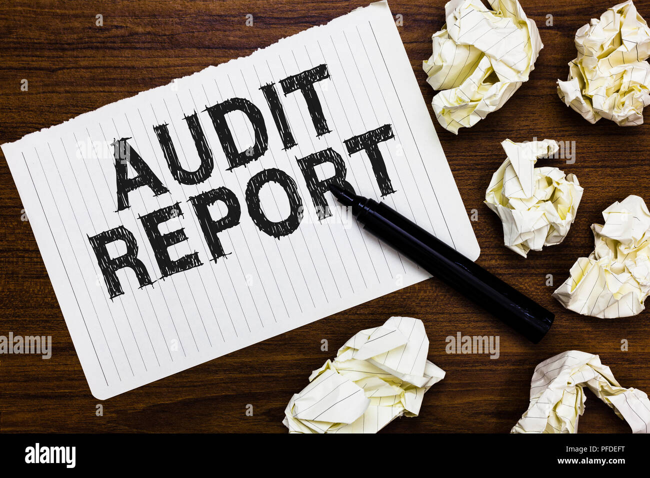 Text sign showing Audit Report. Conceptual photo An appraisal of ...