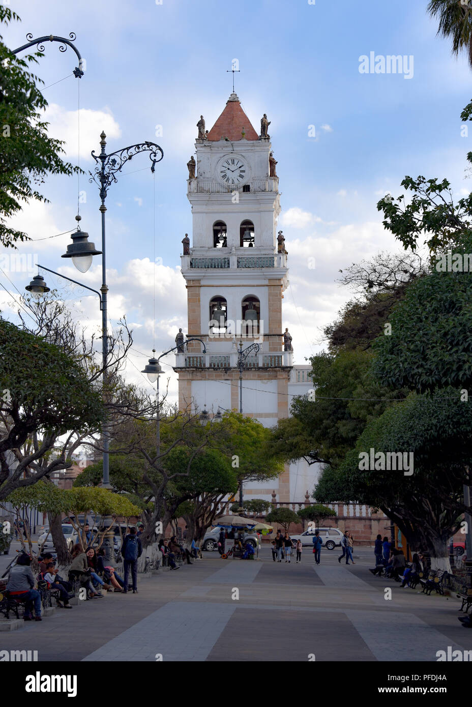 The Metropolitan Cathedral of Sucre, in Plaza 25 de Mayo square in Sucre, Bolivia Stock Photo